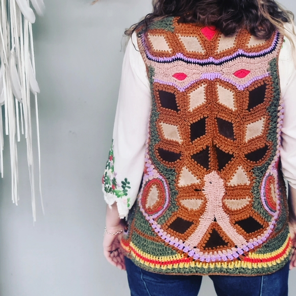 Vintage 70s patchwork vest - Picture 2 of 2